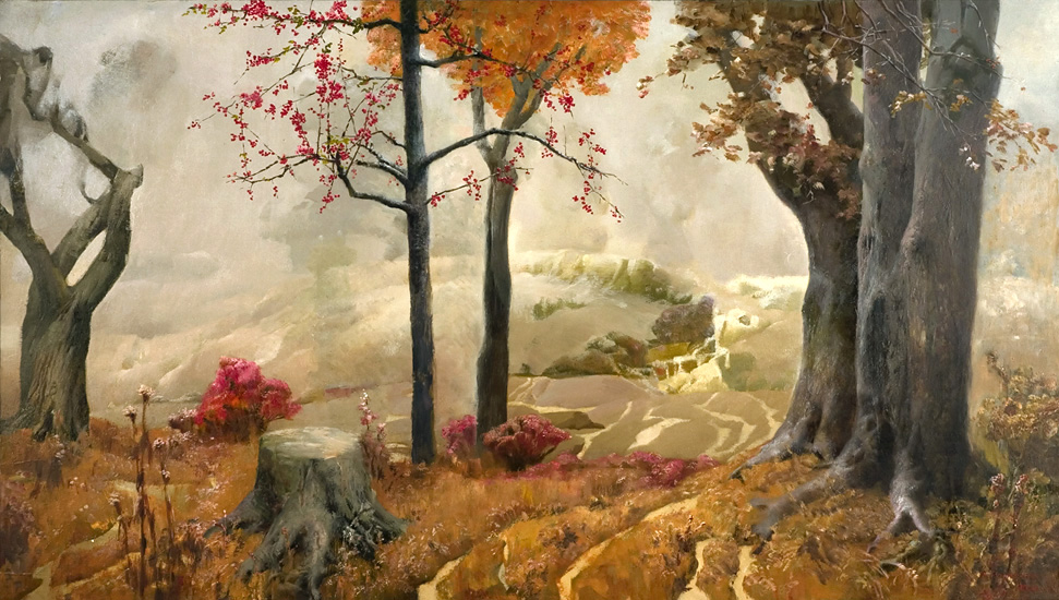 Autumn, oil on canvas 32"x60"